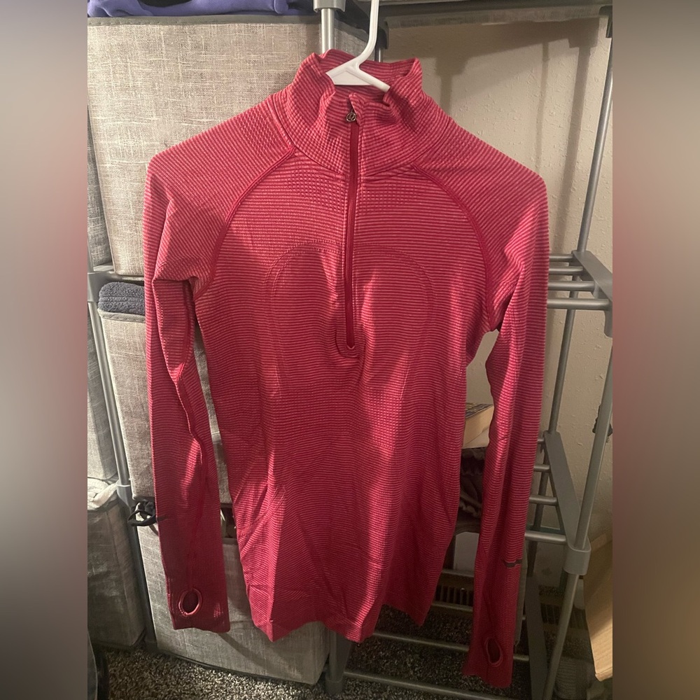 lululemon athletica Women's Red Half-Zip long sleeve